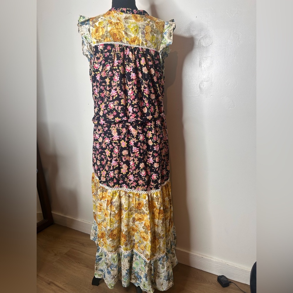 Anthropologie Ruffled Floral Patchwork Maxi Dress - Picture 4 of 4